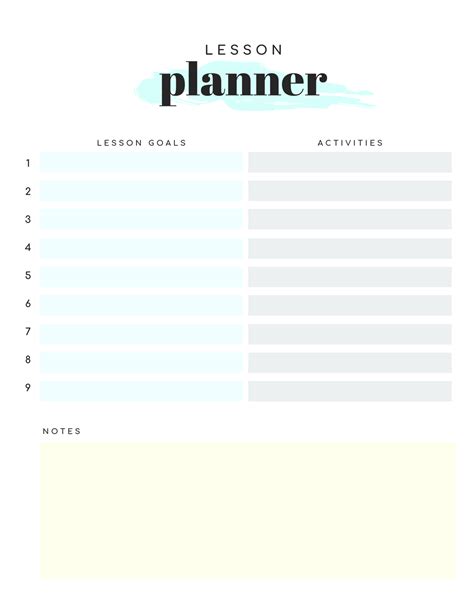 Lesson Planner For Students