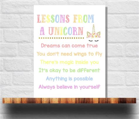 Lessons From A Unicorn Printable
