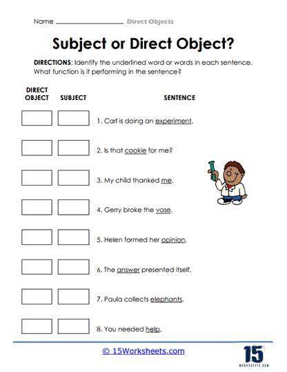Lessons On Direct Object Printables Free