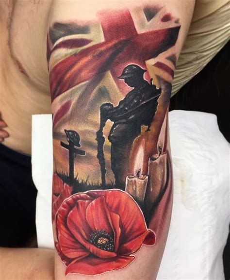 lest we forget sleeve tattoo