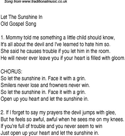 let the sunshine in song lyrics