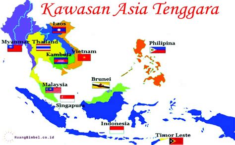 Letak geografis ASEAN di kawasan daratan Asia Tenggara