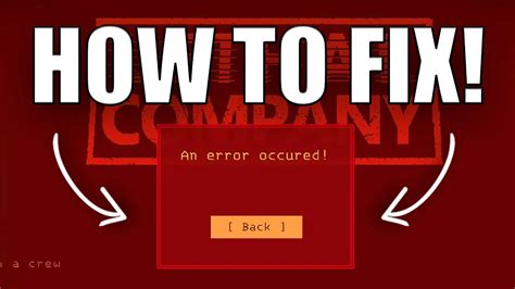 lethal company an error occured