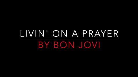 letra bon jovi livin on a prayer
