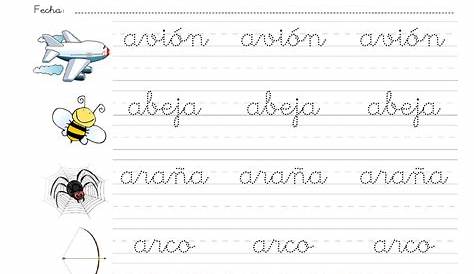 Letra cursiva Penmanship Spanish (caligrafía) ABC Práctica . Carteles y
