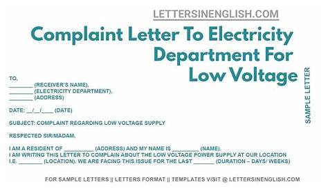 Complaint Letter for Excess Electricity Bill : 2 Examples - Writo Wing