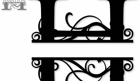 Split Monogram Letter H DXF File Free Download 3axis.co