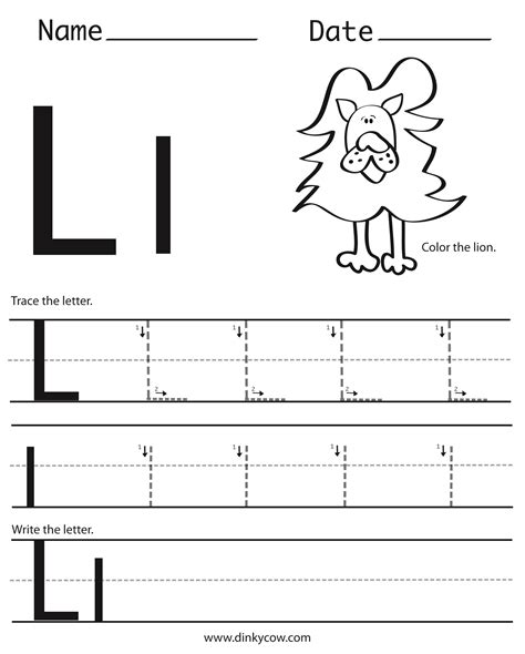 Letter Practice L Worksheets Dorky Doodles