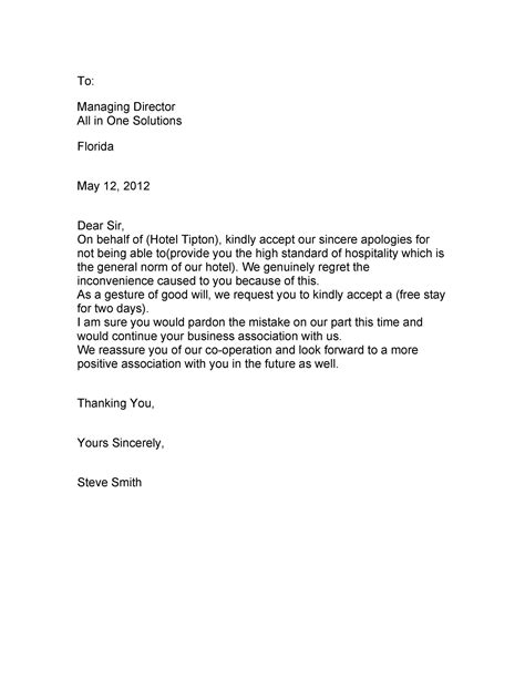 Apology Letter Template for Mistake Format, Sample & Example