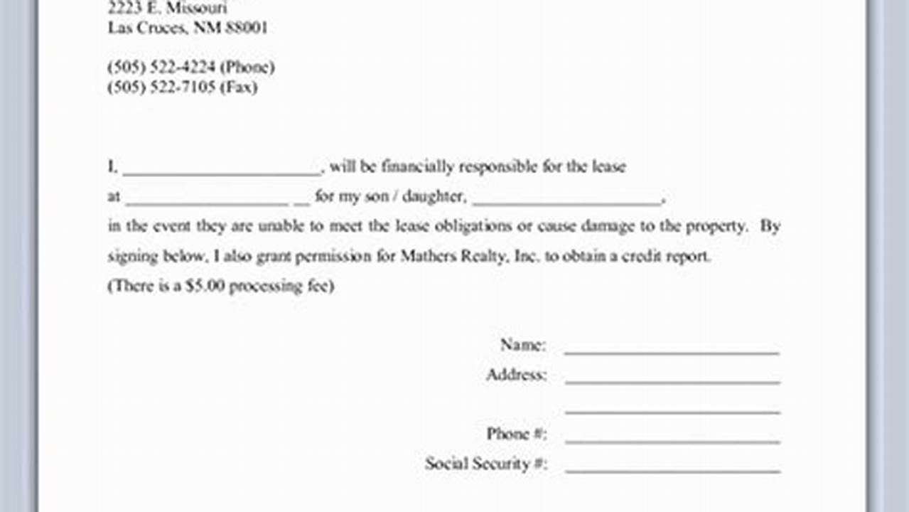 Letter of Responsibility Template for School: Guide and Examples
