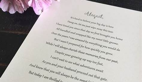 Letter To Stepdaughter On Wedding Day