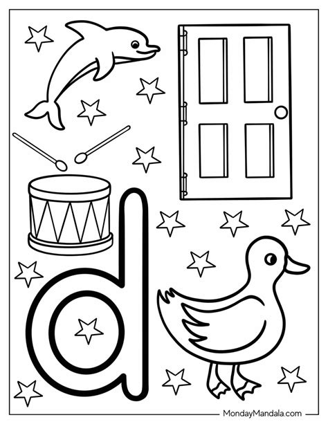 Letter D Coloring Pages