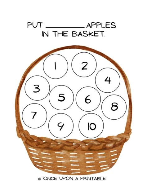 Letter A Apple Stamp Basket Printable