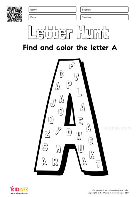 Letter A Hunt Printable