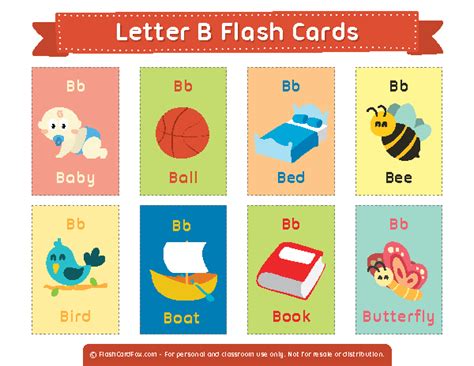 Letter B Flashcards Printables