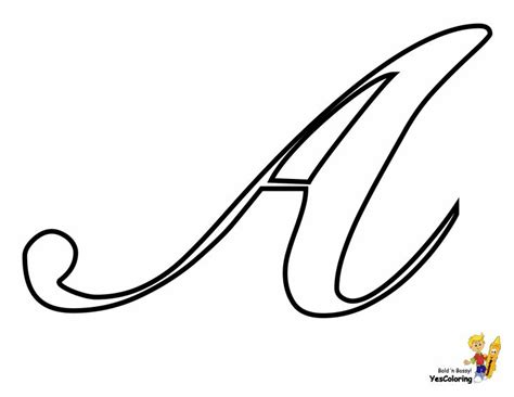 Letter Cursive A Coloring Pages