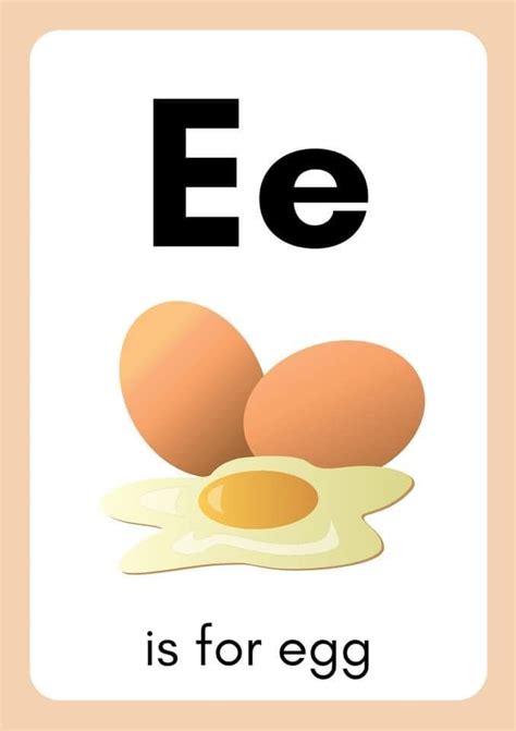 Letter E Printable Flashcards