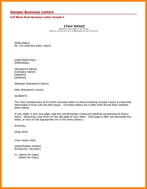 letter format examples with cc