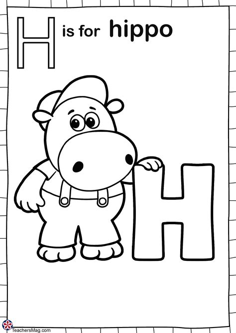 letter h coloring pages for preschoolers
