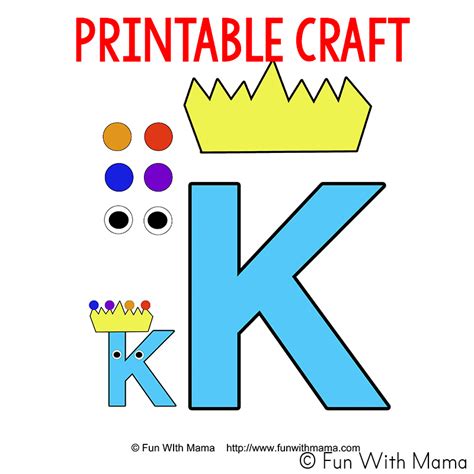 Letter K King Preschool Printables