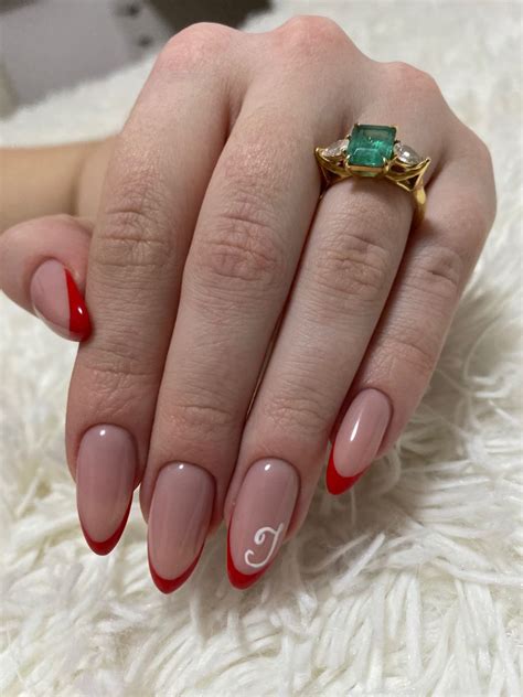Letter Nails Initials Red