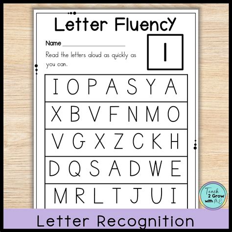Letter Naming Fluency Printable