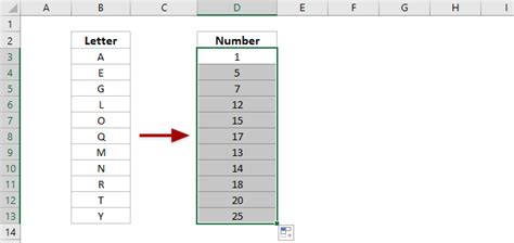 Letter Number Excel