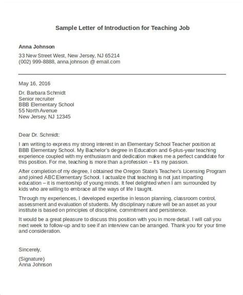 letter of introduction for teaching assistant job