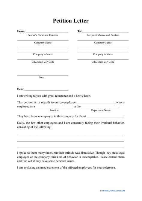letter of petition format