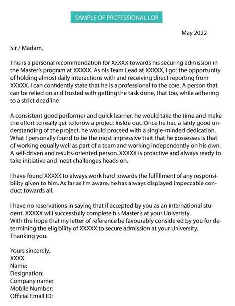 letter of recommendation for masters program in engineering