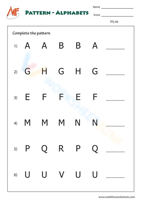 letter patterns examples with answers