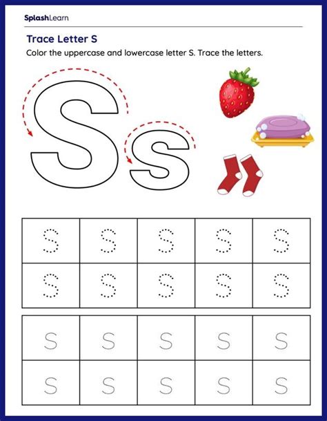 letter s to trace printable template