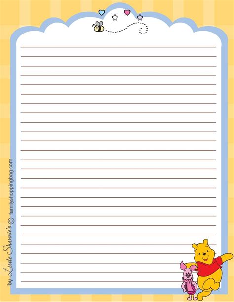 Letter Template Printable Pooh