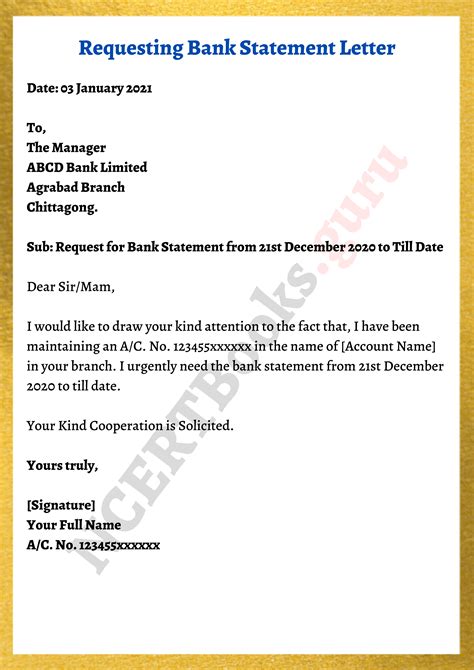 letter to sbi bank manager for bank statement