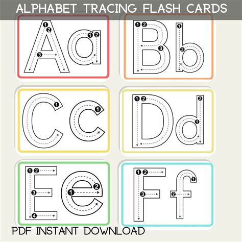 Letter Tracing Cards Printable