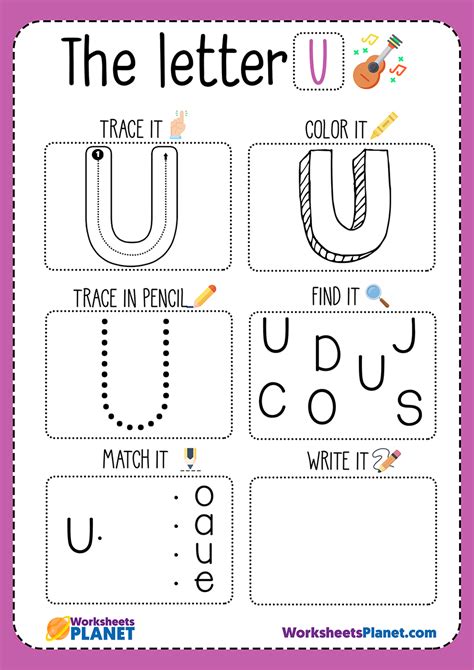 Letter U Alphabet Activity Worksheet Doozy Moo