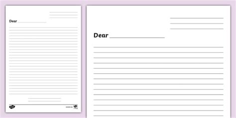 Letter With Lines Template