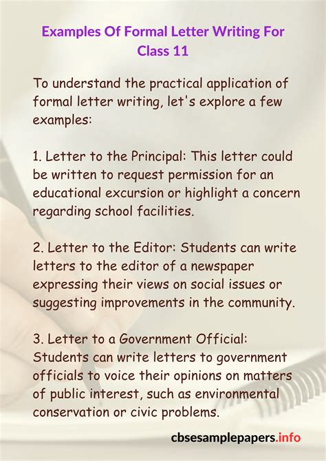 Letter Writing Examples Class 11