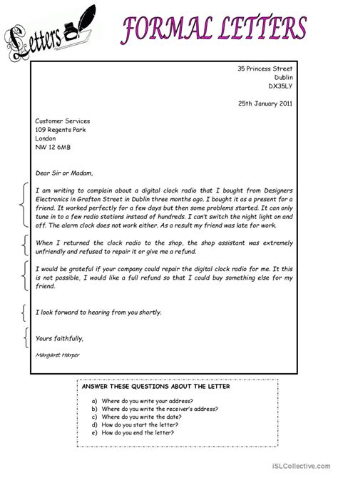 letter writing examples for class 12