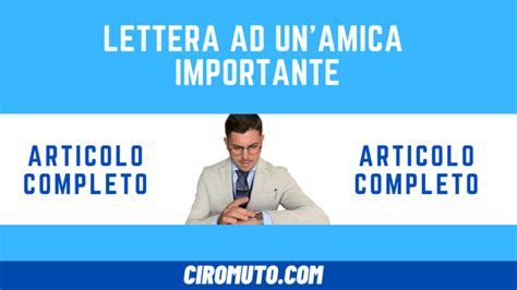 lettera ad un'amica importante