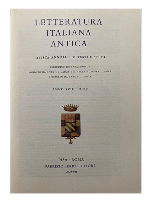 letteratura italiana antica rivista