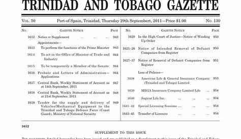 Page 1 of 9 REPUBLIC OF TRINIDAD AND TOBAGO IN THE HIGH