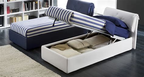 letti singoli con contenitore offerta outlet