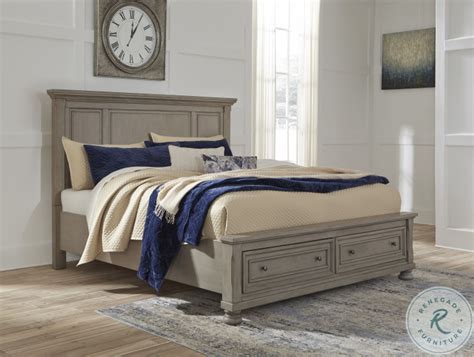 Lettner Light Gray Storage Panel Bedroom Set