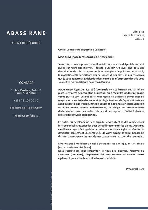 Lettre de motivation agent de sécurité avec expérience laboitecv.fr