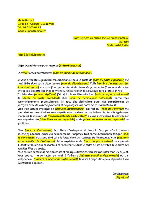 Lettre De Motivation Poste à Pourvoir En Interne Exemple de Lettre