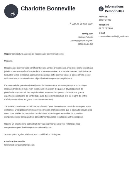Modèle lettre de motivation candidature spontanée gratuite laboitecv.fr