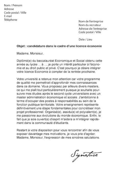 Exemple lettre de motivation licence droit économie gestion laboitecv.fr
