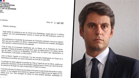 lettre gabriel attal aux enseignants