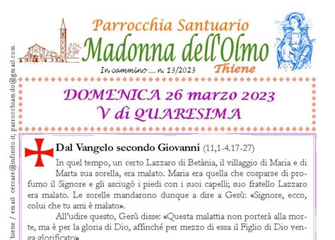 letture domenica 26 marzo 2023